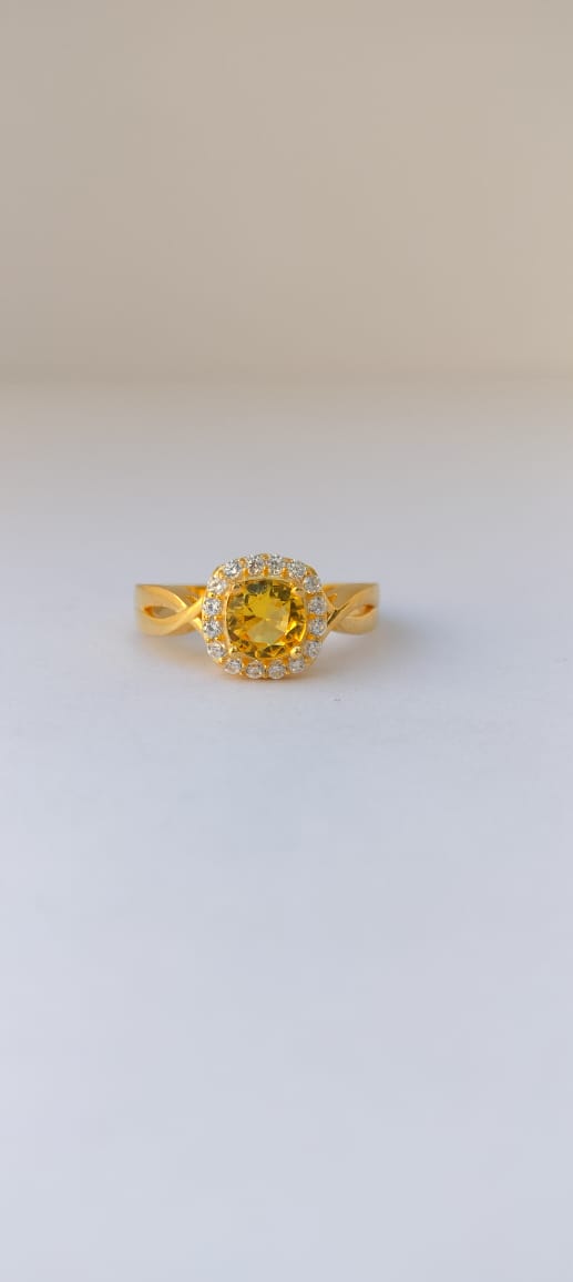 Citrine Twist Ring