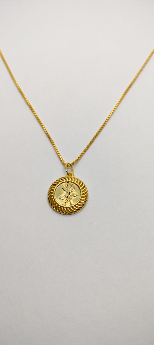 Engraved Flower Pendant