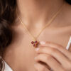 Garnet Geometric Necklace for Women
