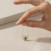 Blue Gem Evil Eye Necklace