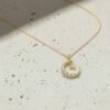 Crescent Moon Star Necklace for Her
