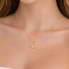 Crescent Moon Star Necklace for Her