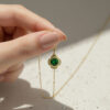 Minimal Green Onyx Necklace for Her