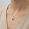 Celestial Black Enamel Necklace for Women
