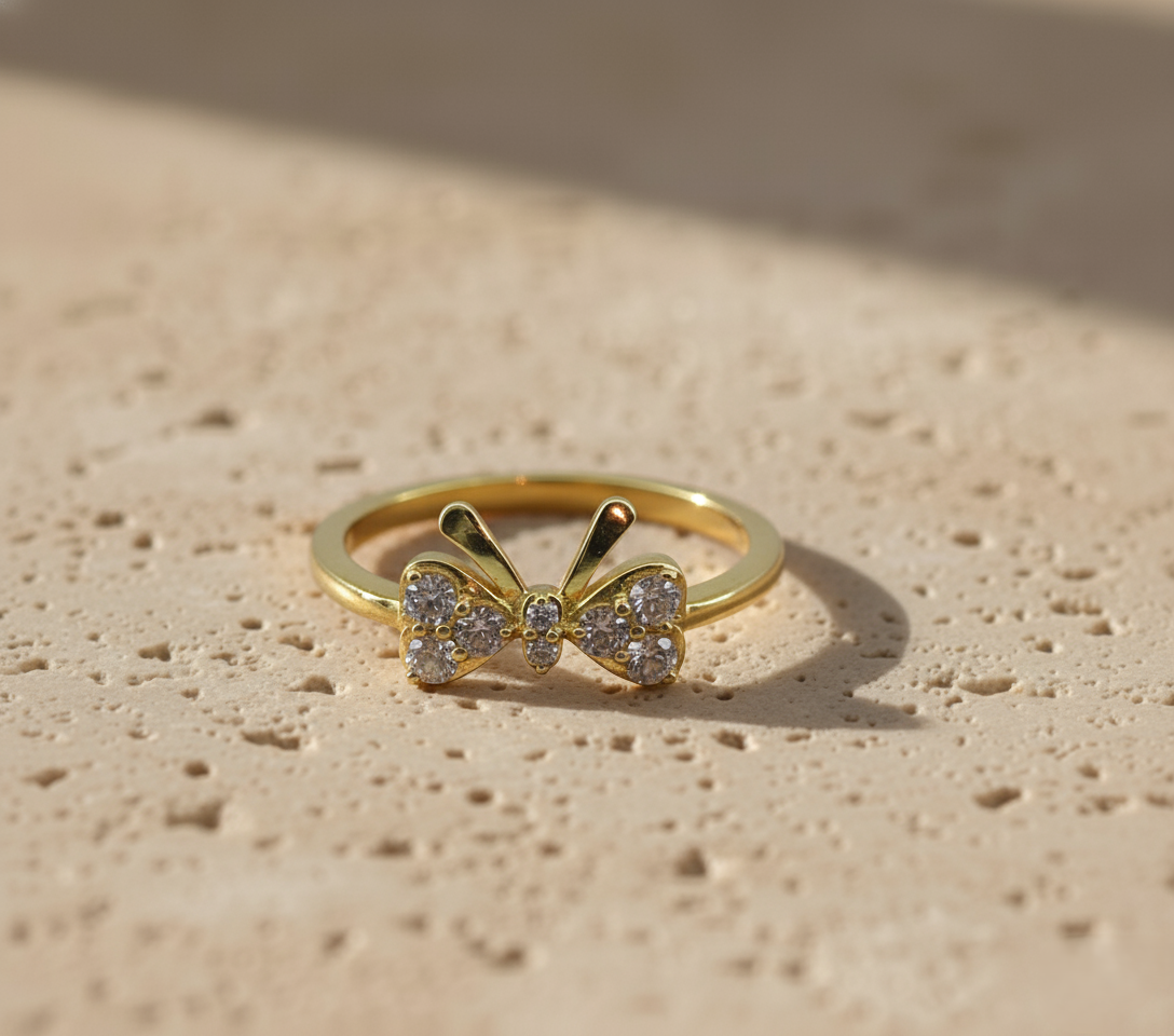 Elegant Bow Gold Ring