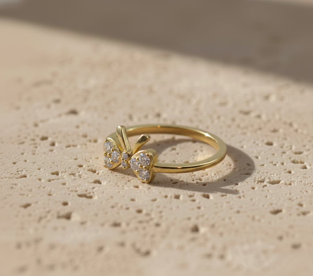 Cute Bow Gold Band
