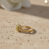 Yellow Citrine Twisted Band Ring