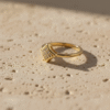 Gold CZ Square Minimal Ring for Women