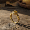 Yellow Citrine Twisted Band Ring