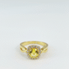 Yellow Citrine Twisted Band Ring