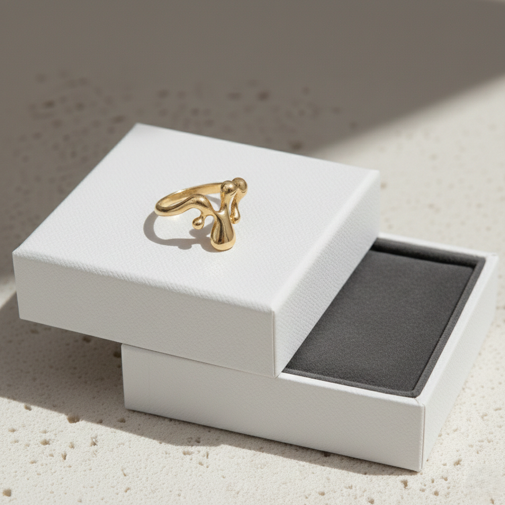 Dripping Design Sterling Silver Statement Ring