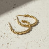 Twisted Gold Hoop Earring