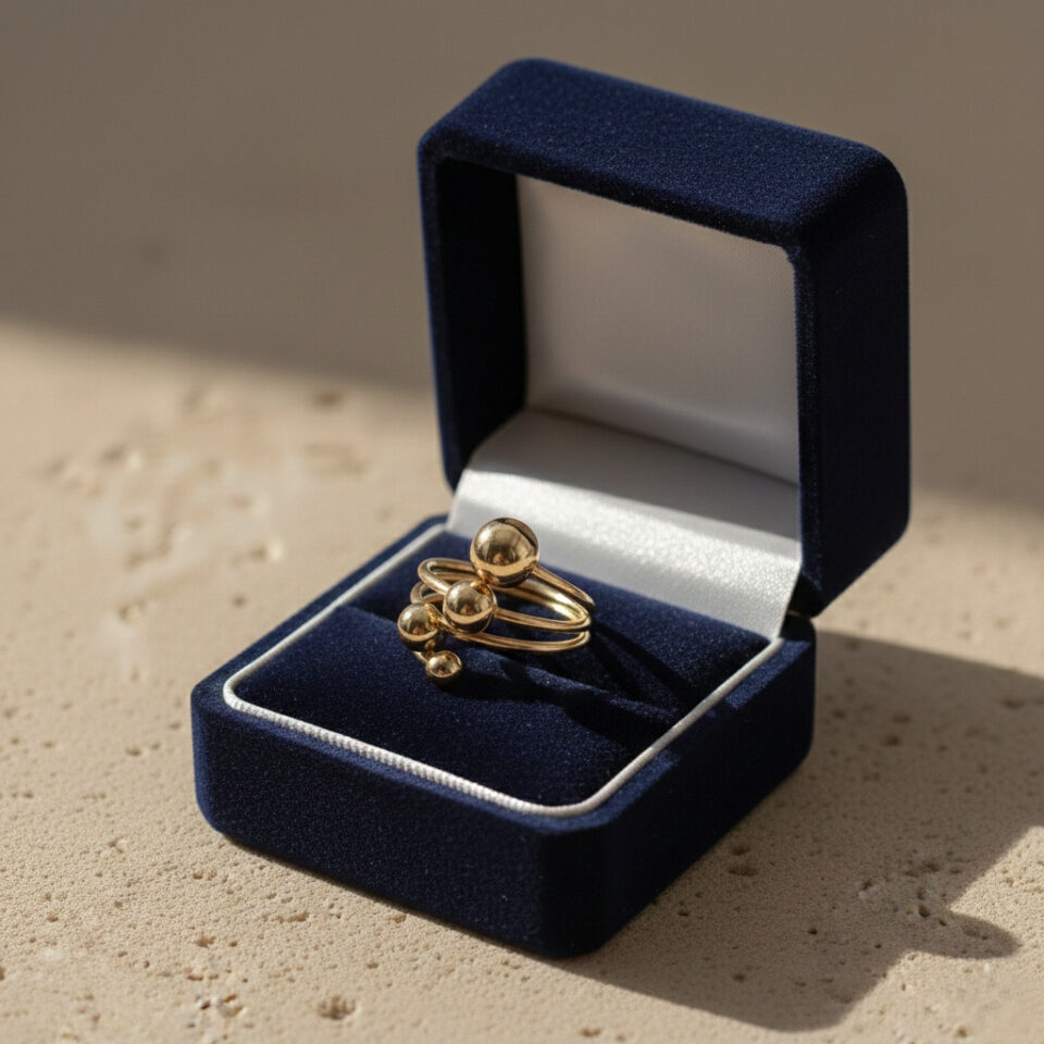 Abstract bubble wrap ring for modern jewelry styling