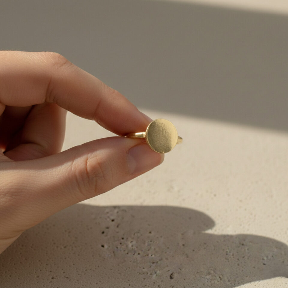 Modern minimalist gold statement ring