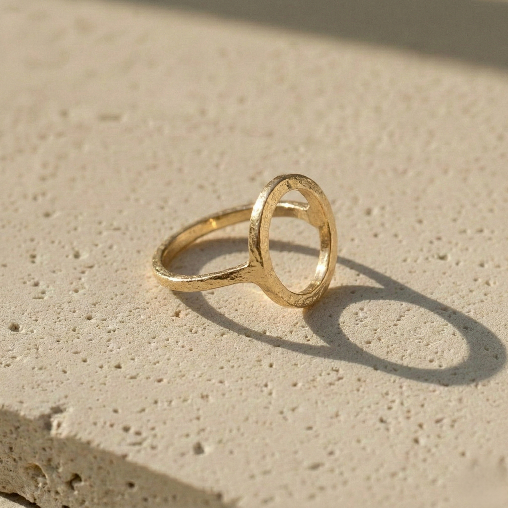 Designer Round Frame Gold Ring
