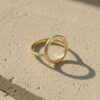Textured Circle Gold Ring