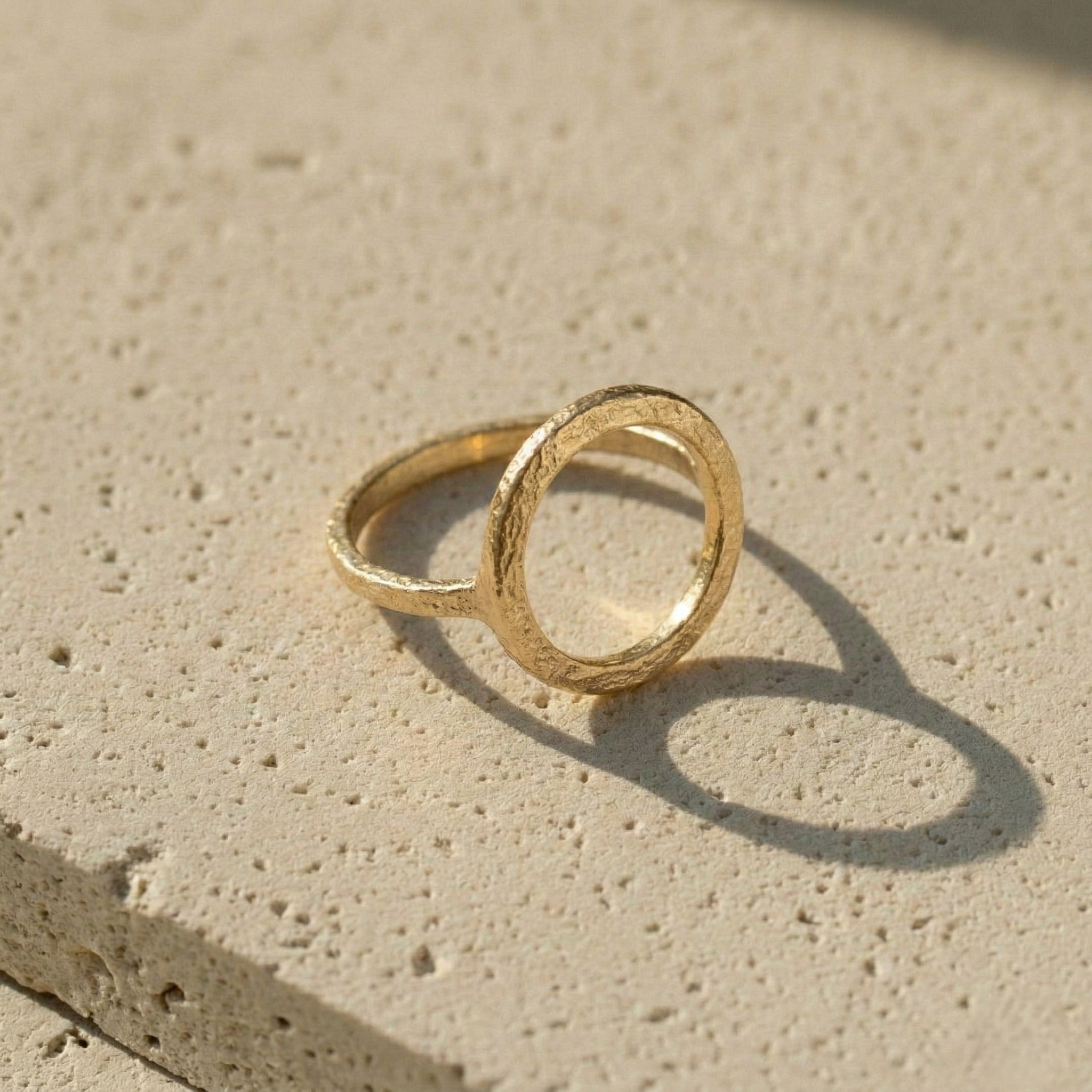 Modern Textured Gold Band