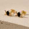 Celestial Onyx Moon Studs