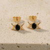 Celestial Onyx Moon Studs