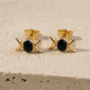 Celestial Onyx Moon Studs