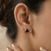 Celestial Onyx Moon Studs