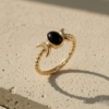 Celestial Onyx Moon Ring