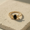 Celestial Onyx Moon Ring