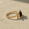 Celestial Onyx Moon Ring