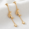 Moon Face Star Drop Earrings