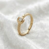 Crescent Moon Crystal Ring