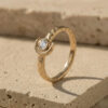 Crescent Moon Crystal Ring