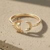 Sun Face Moon Designer Ring